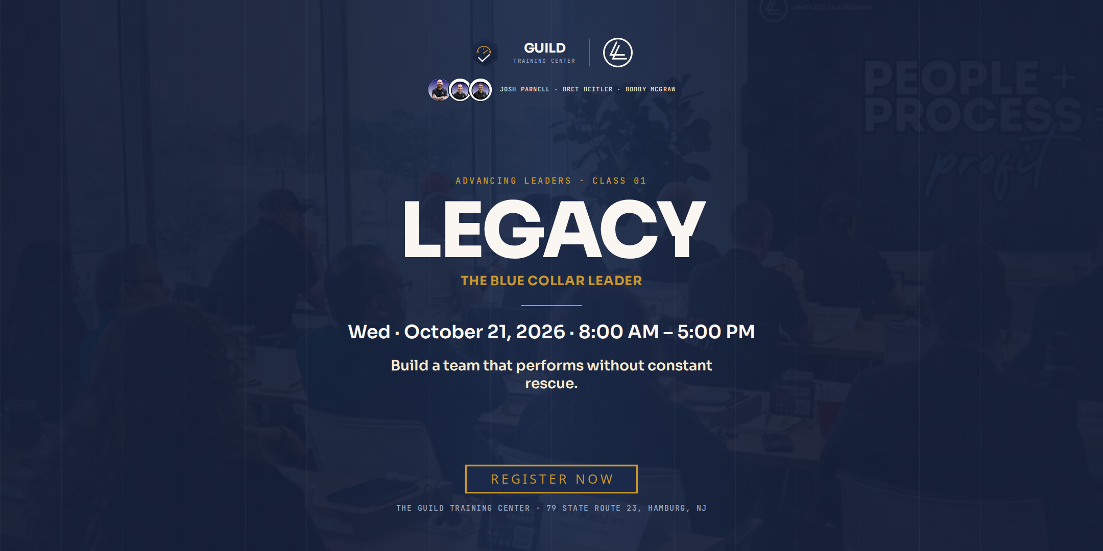 Legacy - The Blue Collar Leader, Wednesday October 21, 2026